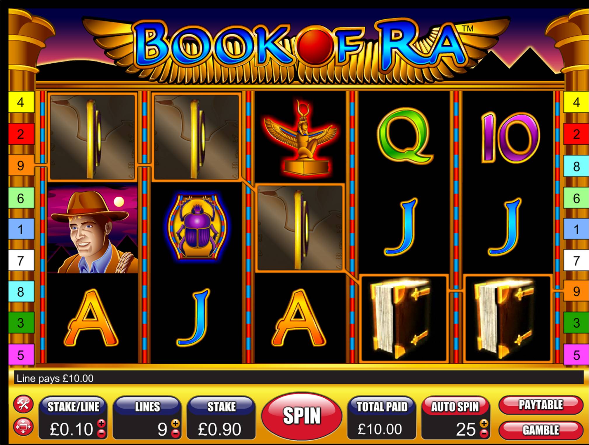 book of ra slot in game