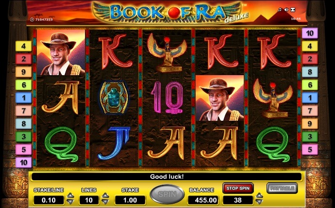 book of ra slots screen shot